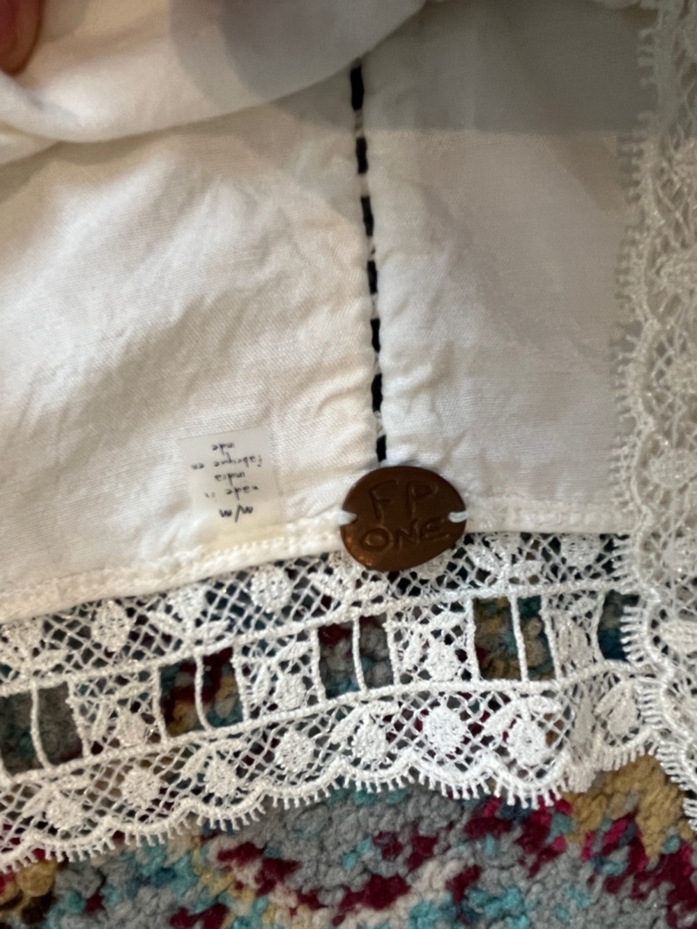 We the Free people 100% cotton White Lace-Trim Mini Dress - Picture 4 of 8